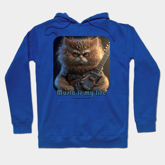 Music is My Life musician cat Hoodie by MusicianCatsClub